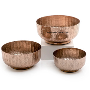 Set of Three Copper Hammered <b>Chocolate</b> Bowl Premium Quality Handmade Sweet Bowl Hot Selling <b>Fancy</b> <b>Chocolate</b> Bowl - Product Image 3