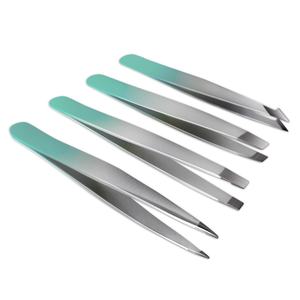 Pinzas para cejas de acero inoxidable de alta calidad, diseño inclinado delgado con punta puntiaguda, juego de pinzas para cejas gruesas y ligeras - Product Image 5