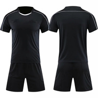 Nouveau gros meilleure qualité nouveau maillot de football arbitre survêtement juge uniforme Kits de football pour hommes