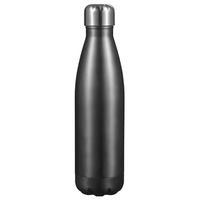 Logo personnalisé Sport Bouteille D'eau Manteau De Poudre Noire En Acier Inoxydable 500ml à 1000ML Thermos Fiole À Vide