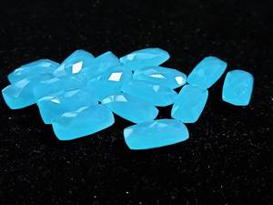 20 pièces de pierres précieuses calcédoine bleue Hydro Quartz pierres précieuses calcédoine à facettes forme octogone pierres précieuses en vrac 8*10mm-15*35mm gemmes - Product Image 4