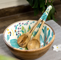 Bol en émail de couleur bois naturel fait à la main, qualité alimentaire, écologique, sans BPA, passe au lave-vaisselle, polyvalent, pour collations, desserts, cuisine