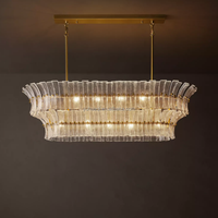 Lustre moderne de luxe en verre, lampe suspendue ronde en laiton antique pour villa, salon, hall, plafond haut