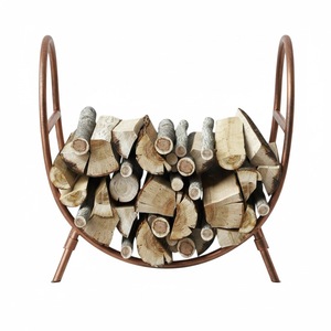 Soporte para Leños de Chimenea Interior y Exterior, Metálico Dorado, para Almacenamiento de Leña, para Uso en el Hogar y Jardín - Product Image 4