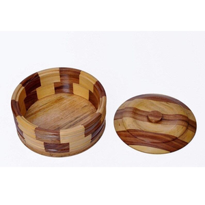 Caja para Roti Chapati de Madera de Mango con Tapa Metálica y Diseño Moderno a Bajo Precio para Forma Hexagonal - Product Image 5