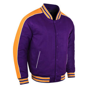 Chaqueta de béisbol universitaria de alta calidad para hombre, Color sólido con capucha bordada con cuello levantado, logotipo personalizado, precio barato al por mayor - Product Image 4