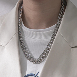 10K 14K 18K โซ่ทองขาวชุบเงินคิวบาได้รับการรับรองขนาด IGI เพชรตัดยอดเยี่ยม Hip cuban Link Chain unisex - Product Image 6