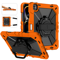 Étui de tablette robuste professionnel pour iPad Pro 13 pouces M4 M5 avec support rotatif, sangle de transport, coque en PC rigide et silicone résistante aux chocs