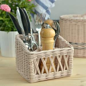 Porta Cubiertos de Mimbre en Forma de Corazón de Moda para Cocina, Organizador de Cubiertos de Mimbre para Cucharas, Tenedores y Cuchillos, Venta al por Mayor en India - Product Image 3