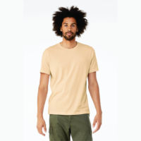 T-shirt unisexe à manches courtes en CVC, 52% coton peigné et filé en anneau Airlume, 48% polyester, 32 fils simples, 4,2 oz, mélange doux neutre