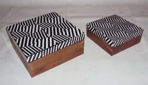 Boîtes cadeaux de travail en papier MDF émaillé fait à la main pour le retour de mariage Boîtes décoratives en bois pour bijoux - Product Image 2