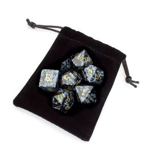 Dados de Piedra de Alta Calidad, Obsidiana Copo de Nieve, Cristal Natural, Piedras Preciosas de Sanación Reiki, Piedra Grabada, Juego de Dados Personalizado, Cristal Vikingo - Product Image 5