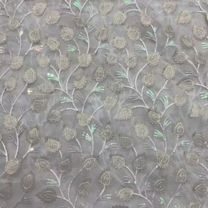 Butterfly Net Lace <b>Fabric</b> with Tread Sequence for Dress Embroidery Design for Girls - Product Image 1
