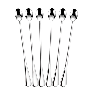 Venta caliente Cuchara de acero inoxidable Cubiertos mango largo Cubiertos personalizados Juego de cubiertos Cena Cucharas usadas - Product Image 1