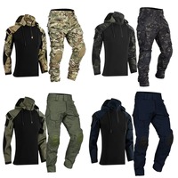 Randonnée Airsoft Chasse Costumes Uniforme Camouflage Tactique Combat Chemises Chasse Vêtements Chemises Pantalons avec Coussinets