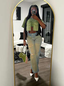 Top nuevo sólido de verano con 2 bolsillos Crop Top Mujer Streetwear Ladies Casual Cotton Short Top - Product Image 5