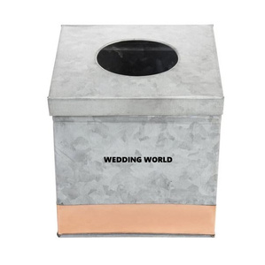 กล่องทิชชู่โลหะงานแฮนด์เมดคุณภาพพรีเมียมเครื่องใช้บนโต๊ะสำหรับบ้านและงานแต่งงานพร้อมที่แขวนขายร้อนที่ใส่กระดาษทิชชูแฟนซี - Product Image 2