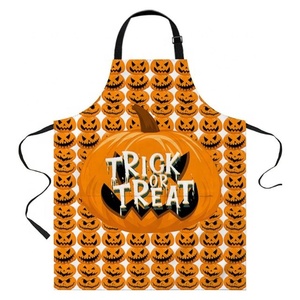 Calabaza de Halloween, delantal de algodón puro para cocina, transparente, resistente al agua, trabajo, restaurante, parrilla, tienda de comida, cafetería, camarero, logotipo personalizado - Product Image 2