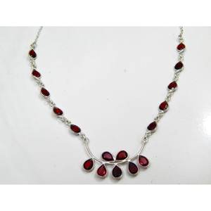 Collar de granate de Plata de Ley 925 con piedras preciosas de diamante facetado natural, regalo de joyería hecho a mano para su NL0142-GS - Product Image 2