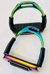 Étriers de sécurité pour l'équitation de qualité supérieure, couleur arc-en-ciel brillante, flexibles, antidérapants, protection de la cheville, équipement équestre - Product Image 2