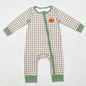 Offre Spéciale bébé enfants citrouille broderie Plaid imprimer soeurs vêtements enfants frères et sœurs smocké automne vêtements - Product Image 2