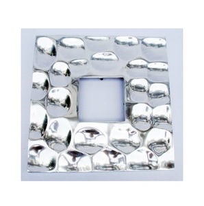 Marco de fotos de Metal Coral abstracto, soporte de imagen artístico plateado, decoración única hecha a mano para el hogar, exhibición de mesa de lujo contemporánea - Product Image 3