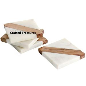 Superior Design Enamel Print Wood MDF Board <b>Coasters</b> <b>Set</b> With Holder For Drinks Custom Logo Tea Cup For home Hotel Restaurant - Product Image 3