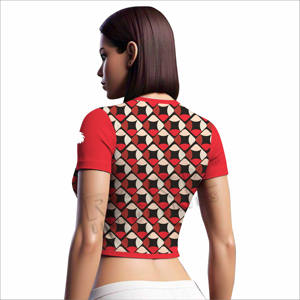 เสื้อครอปสตรีแบบแห้งเร็วเสื้อครอปของผู้หญิงเสื้อครอปเอวลอยใส่สบายดีไซน์ไม่เหมือนใคร - Product Image 4