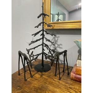 Suministros de decoración navideña Artesanías de metal Tamaño pequeño Reno y árbol de Navidad Escultura Regalos Conjuntos para Ideas de decoración interior del hogar - Product Image 1