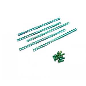 Plaque droite maxillo-faciale 27 mm 20 trous mandibule lot de 5 pièces avec 100 vis kit en acier inoxydable vétérinaire - Product Image 2