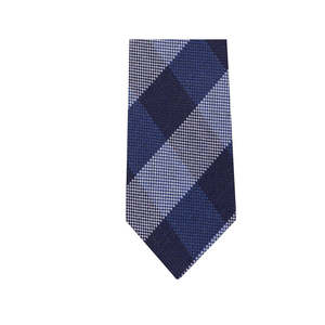 For Tommy for Hilfiger Men's Slim Textured Check Ascot <b>Tie</b> Navy Floral Print Size Regular with Custom Logo Classic Formal Style - Product Image 3