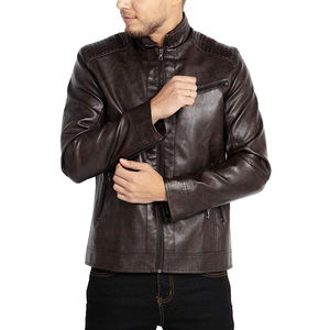 Ropa de cuero para hombre superventas, chaqueta de moda para hombre, chaqueta de cuero para moto a prueba de viento para hombre, venta al por mayor - Product Image 5