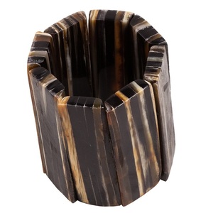 Los mejores brazaletes de cuerno de búfalo pulido ancho Natural para mujer, joyería Bohemia de estilo Animal ecológico, accesorios de moda - Product Image 3