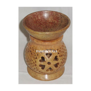 เครื่องกระจายน้ำมันของดีไซน์เนอร์พร้อม Soapstone มีกลิ่นหอมโคมไฟน้ำมันหอมระเหยแกะสลักดีไซน์ทรงกลมสำหรับตกแต่งบ้าน - Product Image 1