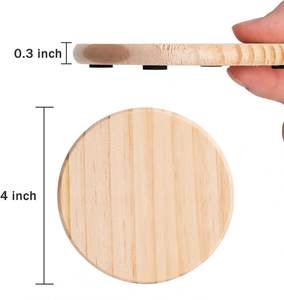 Organic Wooden <b>Coaster</b> Set For Tea And Coffee Table Heat Resistant Natural Wood <b>Drink</b> <b>Coasters</b> For Home Kitchen And Party - Product Image 3
