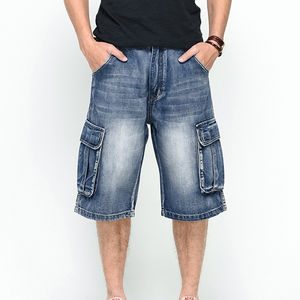 Shorts Vaqueros Clásicos Azules para Hombre, Corte Recto, Cintura Media, Tejido de Punto, Transpirables y Ecológicos - Product Image 5