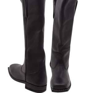 Ceci est une paire de bottes de cavalerie en cuir noir pour hommes, de style guerre civile. - Product Image 4