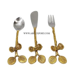 Admirable Design Métallique Argent et Or Poli Plat Couverts Ensemble Cuisine Alimentaire Cuillère et Fourchette Couverts pour Top Vente - Product Image 5