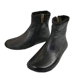 2023 Premium Quality Leather Socks Black for Men Comfortable Soft Sheepskin Leather Socks Thicker Leather Feet Warmer