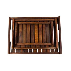 Bandejas de Servir de Madera de Acacia de Lujo Europeo Moderno Hechas a Mano, Acabado Dorado, Aptas para Lavavajillas, Tamaño y Forma Personalizables para el Hogar - Product Image 3