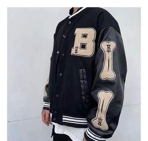 เสื้อแจ็กเก็ตขนสัตว์สำหรับผู้ชายแขนหนังกำมะหยี่ปักด้านหน้ากันลมระบายอากาศได้ดีสำหรับฤดูหนาว - Product Image 6