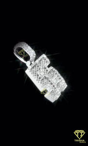 Corte Esmeralda VVS Lab Grown Layered Pendant Iced out Chunky Pendant Carta personalizada 925 Sterling Silver Hip Hop Pendant - Product Image 4