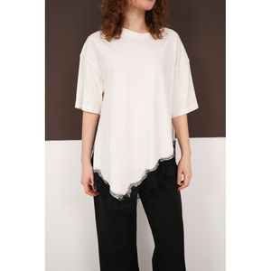 Camiseta al por mayor con cuello redondo y detalles de encaje - [object Object] - Product Image 4