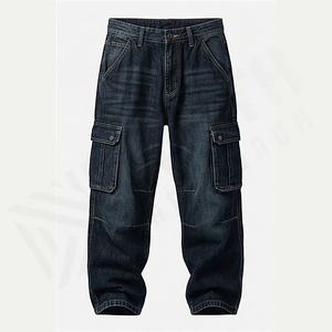 กางเกงยีนส์ทรงสลิมฟิตผู้ชาย สวมใส่สบาย ยืดหยุ่น สไตล์ลำลอง วินเทจ ทรงตรง มีกระเป๋า เหมาะสำหรับใส่ทุกวัน มีไซส์พลัส  สีตามสั่ง - Product Image 1