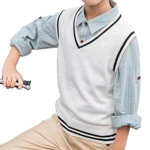 Uniforme scolaire personnalisé pour enfants Cardigan Bouton OEM Vente en gros Tricots Fournisseur direct d'usine Chaud Confortable Durable Laine d'hiver - Product Image 5