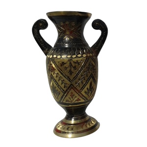 Gold <b>Engraving</b> Brass Flower <b>Vase</b> With Black Paint Finished For Home Decor High Quality Table Decorative Flower <b>Vase</b> - Product Image 5