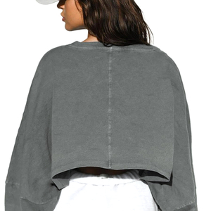 Sweat-shirt blanc brodé personnalisé pour femmes, sweat-shirt à capuche court en coton pour filles, logo personnalisé, sweat-shirt tendance pour femmes - Product Image 6