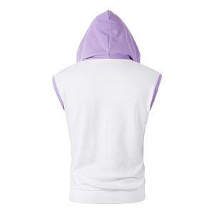 Wholesale Custom Logo Gym Fitness Wear Mens Heavyweight Sleeveless Hoodie - Product Image 3