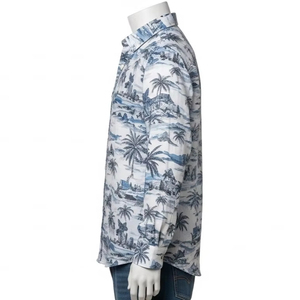 Chemise pour homme en lin et coton écologique, imprimée par transfert thermique, respirante, décontractée, pour tous les jours, vente en gros, fournisseur d'usine OEM, exportation UE - Product Image 3