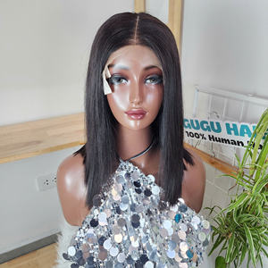 Vente en gros de cheveux vierges vietnamiens 100% double trame, lisses, 4x4 pour fermeture en dentelle, perruque bob, perruque en dentelle frontale pour femmes - Product Image 2